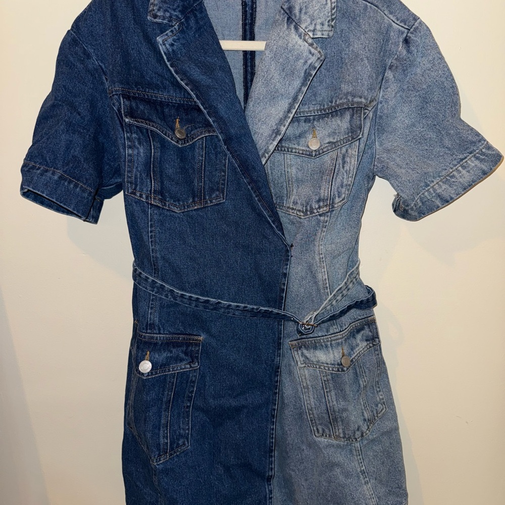 Two-Tone Denim Dress